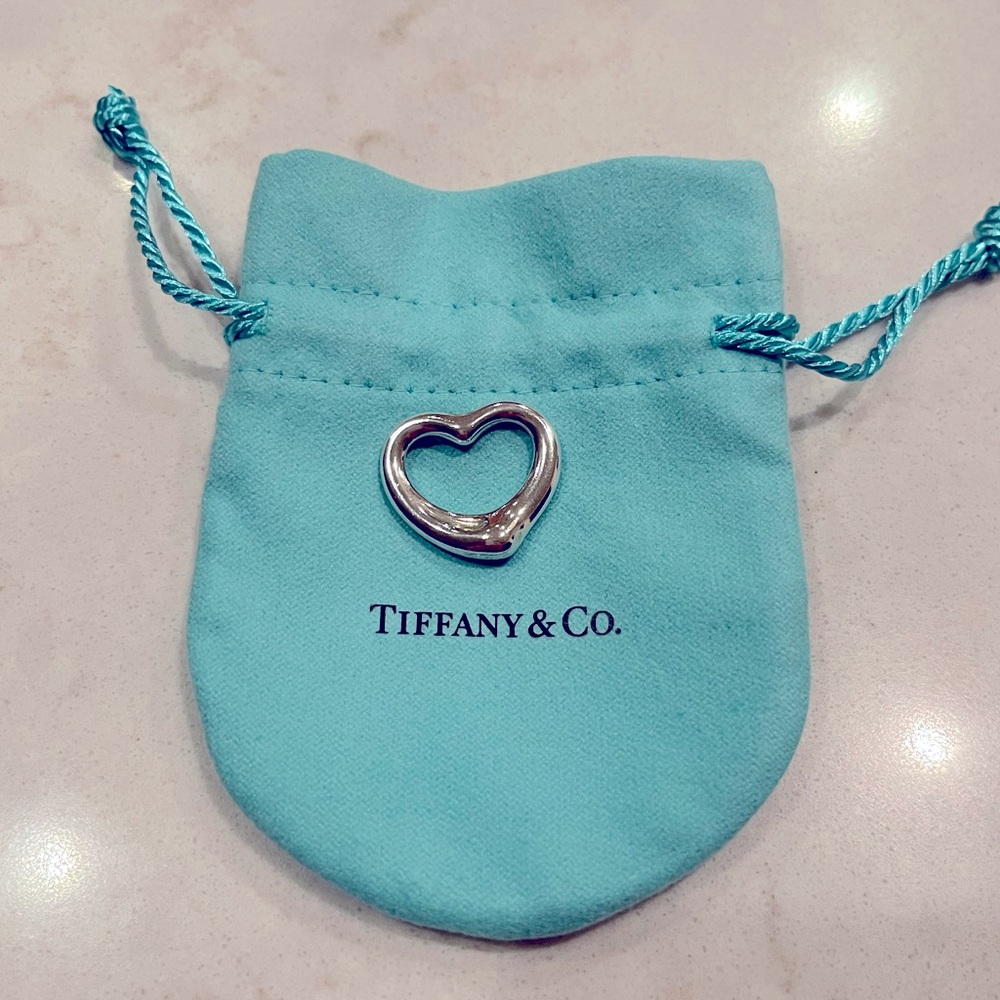 Tiffany & Co open heart necklace charm